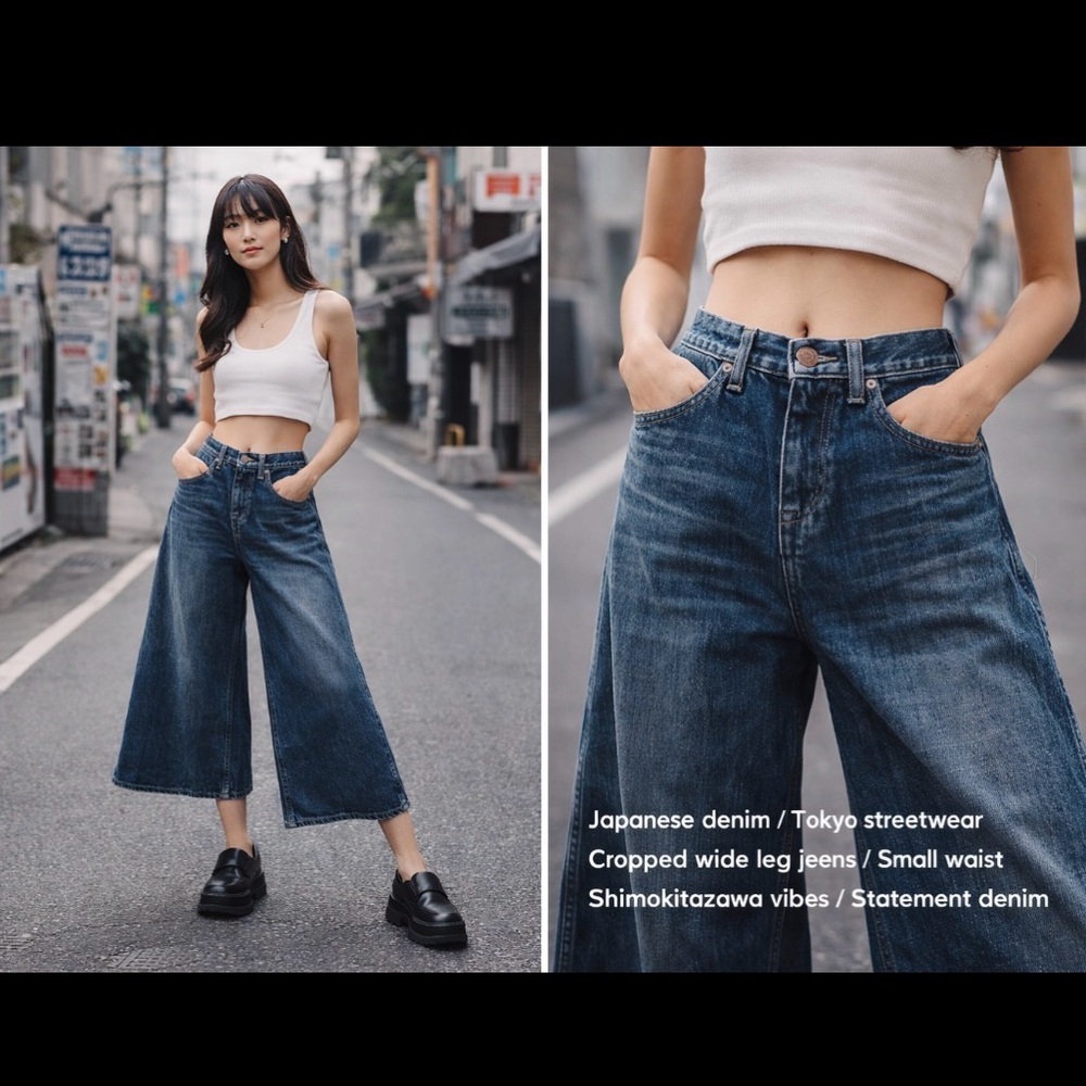 Red Card Tokyo blue denim wide leg jean vintage Japan street Harajuku Y2K 22